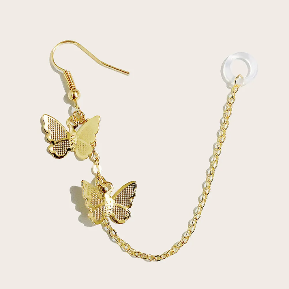 2Pcs Butterfly Earphone Anti Lost Chain Portable Wireless Earbuds Holder Strap Suitable for Jogging Cycling Fitness Yoga