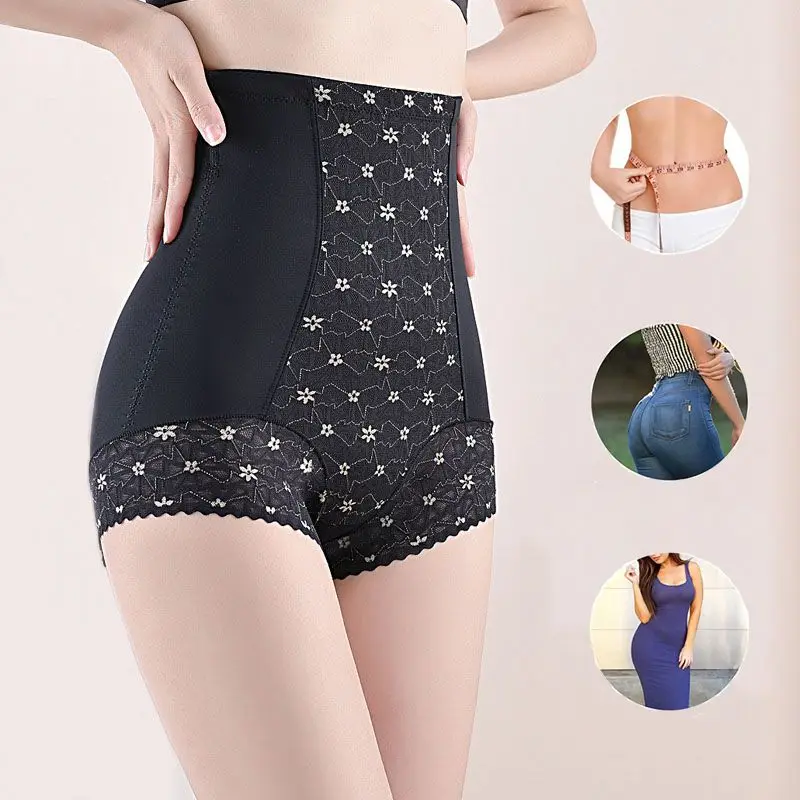 Women Belly Control Panties High Waist Shaper Underwear Plus Size Lace Shapewear Elastic Comfortable Female Body Shaper New