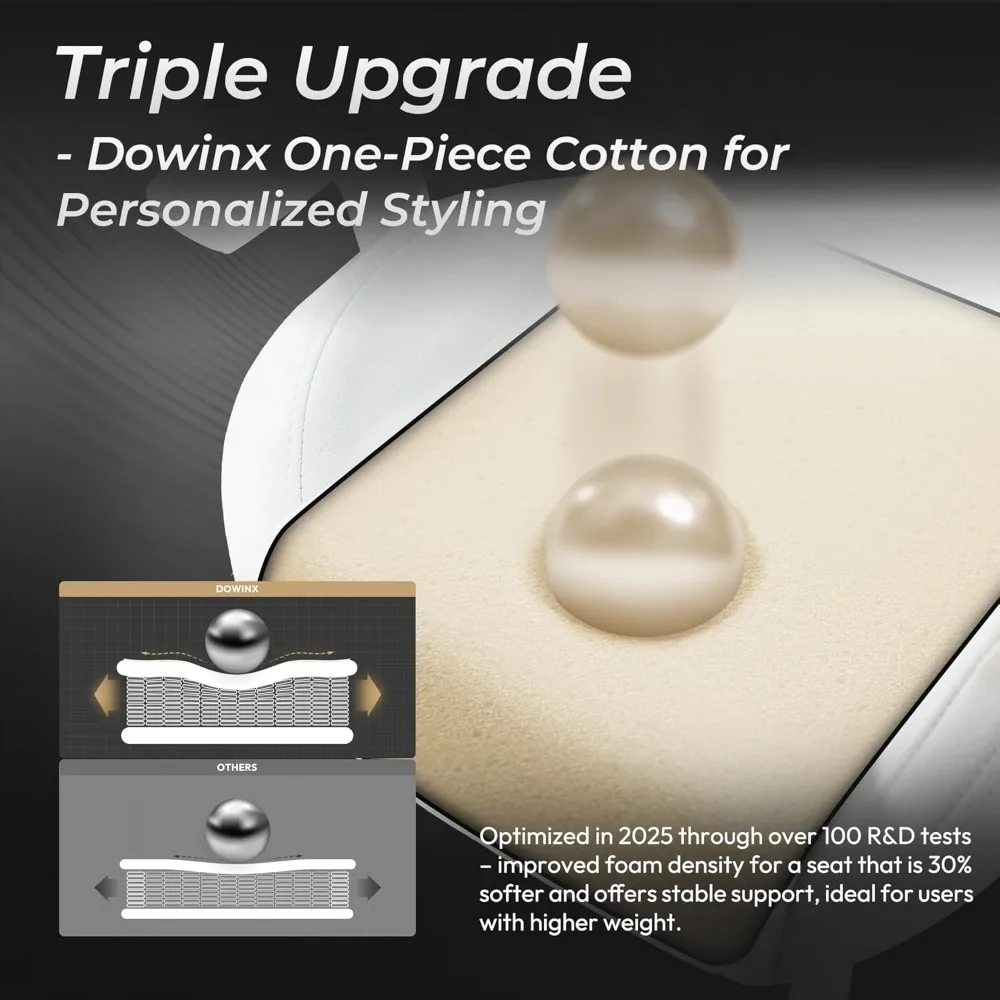 كرسي ألعاب مريح من قماش الجلد السويدي يسمح بالتهوية مع مساند للذراعين ثلاثية الأبعاد وعجلات من البولي يوريثان ودعم قطني للتدليك للاعبين الكبار والطويل