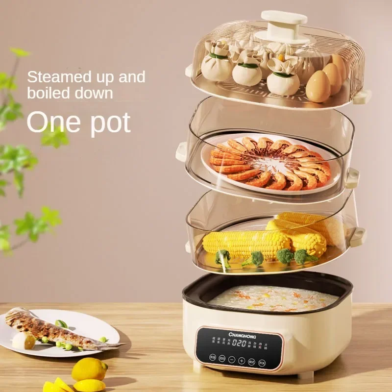 Electric Steamer Large Capacity Multi-Layer Steamer All-in-One Home Steamer Intelligent Safety Reservation Breakfast Machine