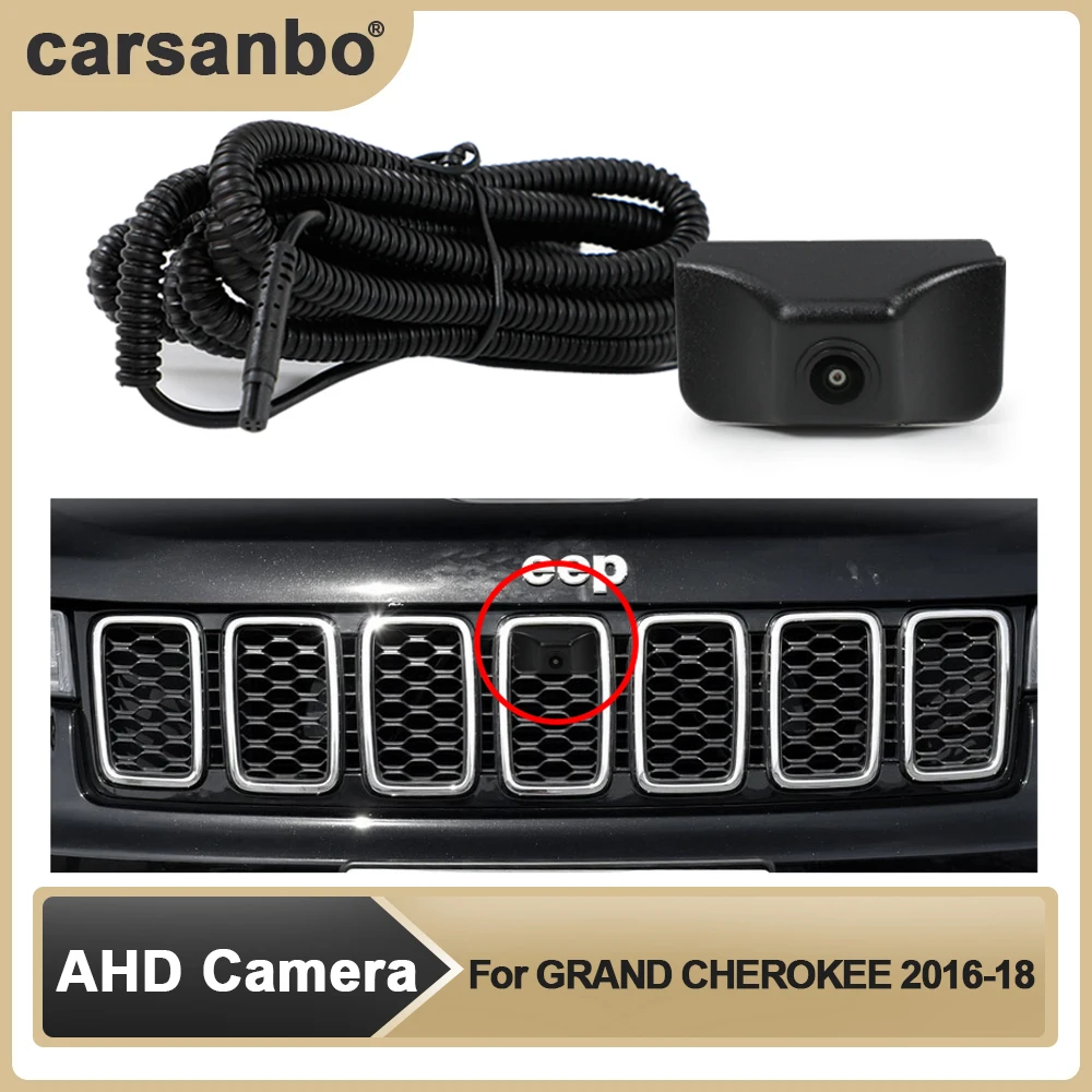 

Car AHD Front View OEM Camera HD Night Vision Fisheye 150° Chrome for GRAND CHEROKEE 2016-18 Parking Monitoring System