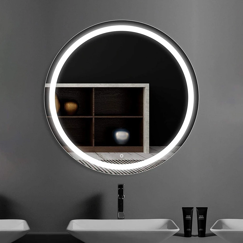 LED Vanity Round Mirror Light Make Up High End Touch Switch Anti-fog For Bathroom