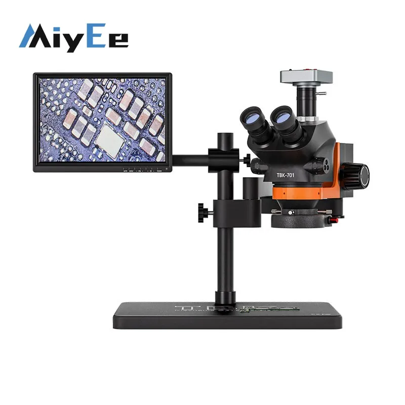 TBK-701 Trinocular Stereo Microscope 48MP HD 7-50X for Mobile Phone Soldering Repair