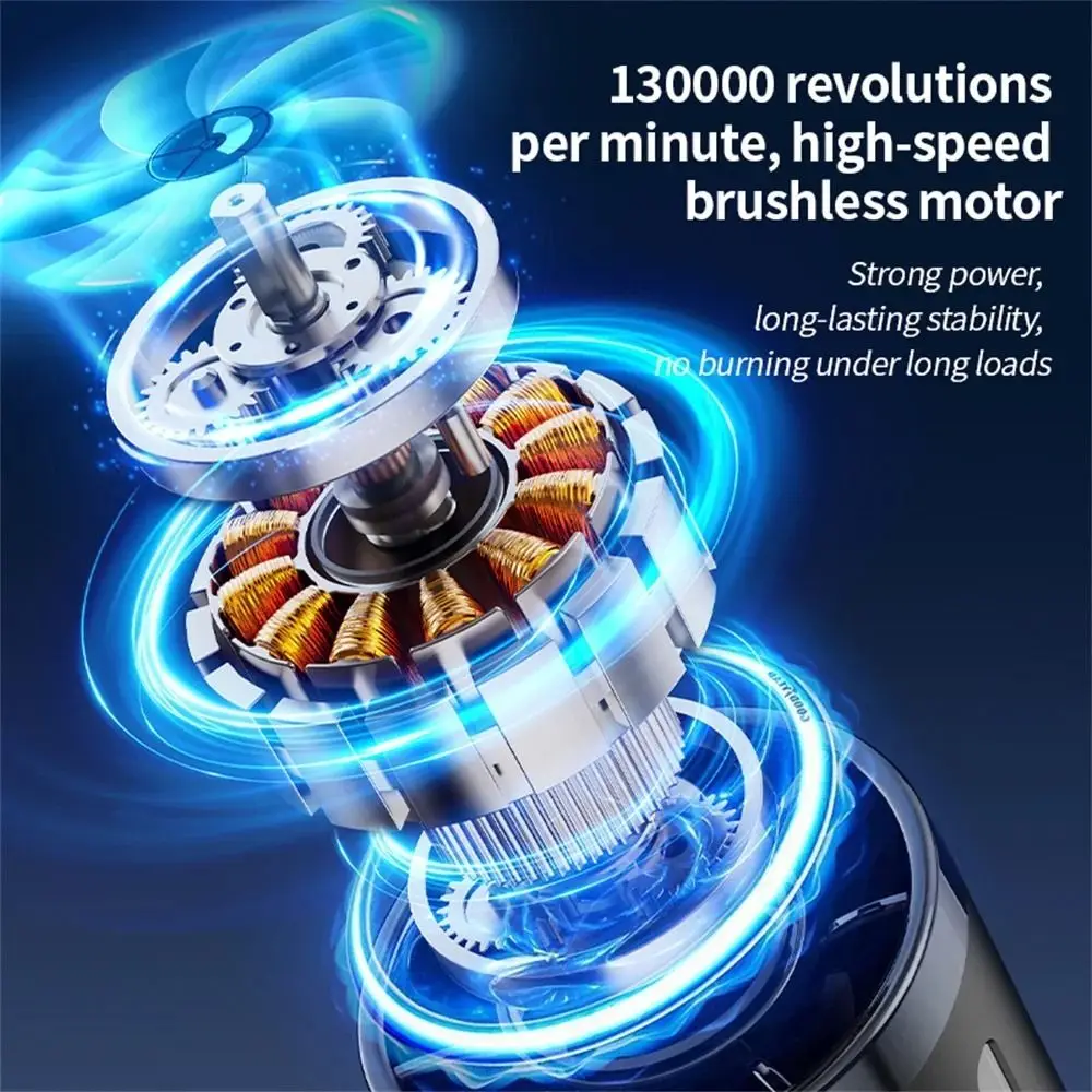 130000 RPM Powerful Dust Blower Digital Display with LED Light Mini Electric Air Blower 6 Speed Adjustable Rechargeable