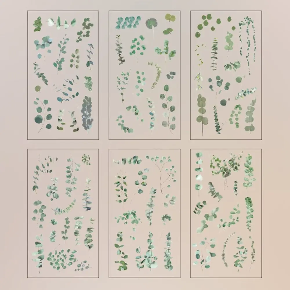 

6 pcs/pack Nature PVC Plant Flower Sticker Vintage DIY sticker Scrapbook Stickers Adhesive Clear PET Transparent Flower Stickers