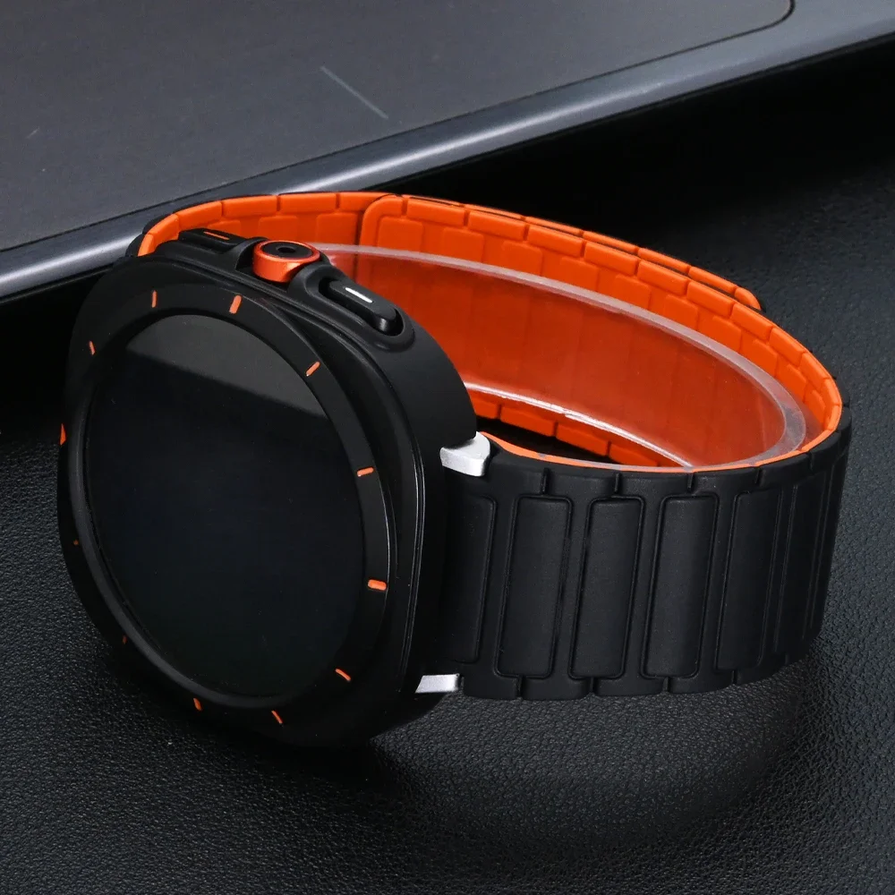 Tali Loop lembut untuk Samsung Galaxy 7, 6 44mm 40mm gelang silikon + casing plastik untuk Galaxy 6 7 40mm 44mm perubahan ke Galaxy Ultra