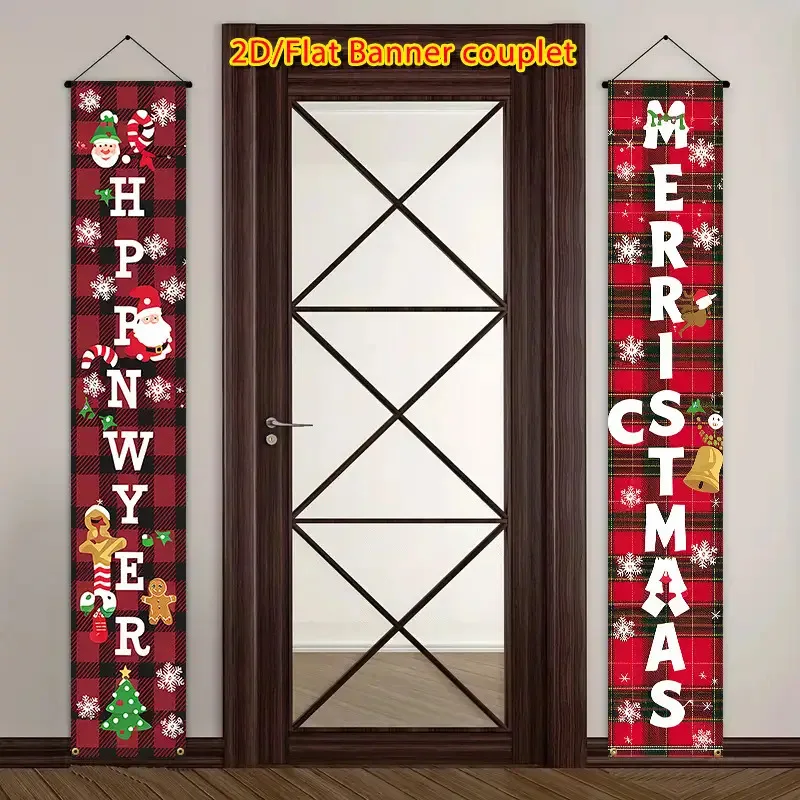 زوج واحد من مقاطع عيد الميلاد الشتوية المسطحة مع رجل خبز الزنجبيل، رقاقات الثلج، أنماط هولي ومنقوشة، لا يتطلب طاقة - wzy