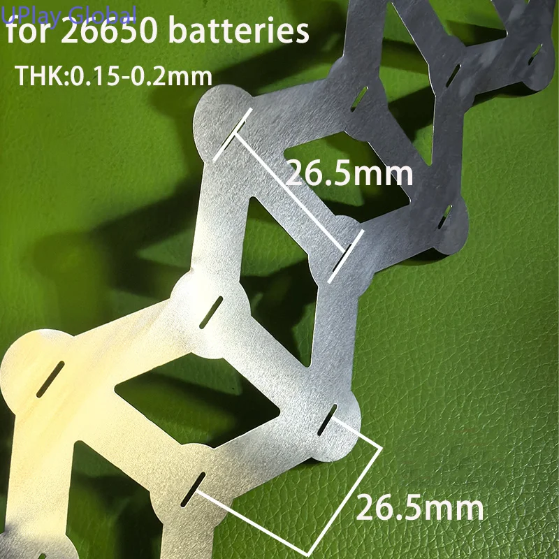 1kg W-shaped Nickel-plated Strip 0.15/0.2mm Thick Hole Spacing 26.5mm for Spot Welding 26650 Lithium Batteries