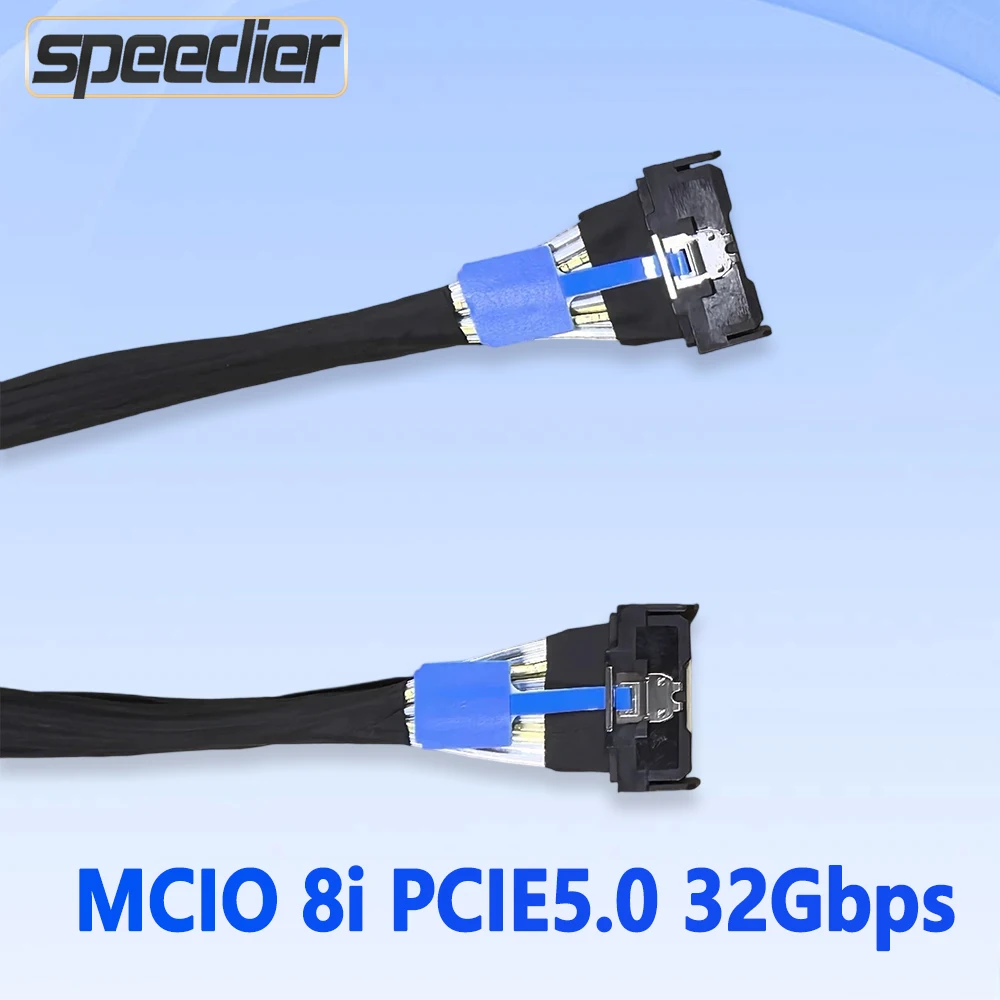PCIe 5.0 MCIO 8i X8 고속 크로스오버 케이블 MCIO to MCIO 8X 남성-남성 연결 케이블 NVMe PCI-E GEN5.0 32Gbps