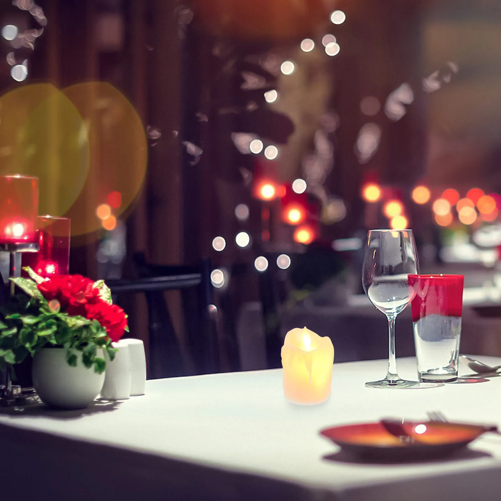 

12Pcs LED Electronic Lights Simulated -Shaped Lamps Romantic Party Decor Wedding Festival Atmosphere Light