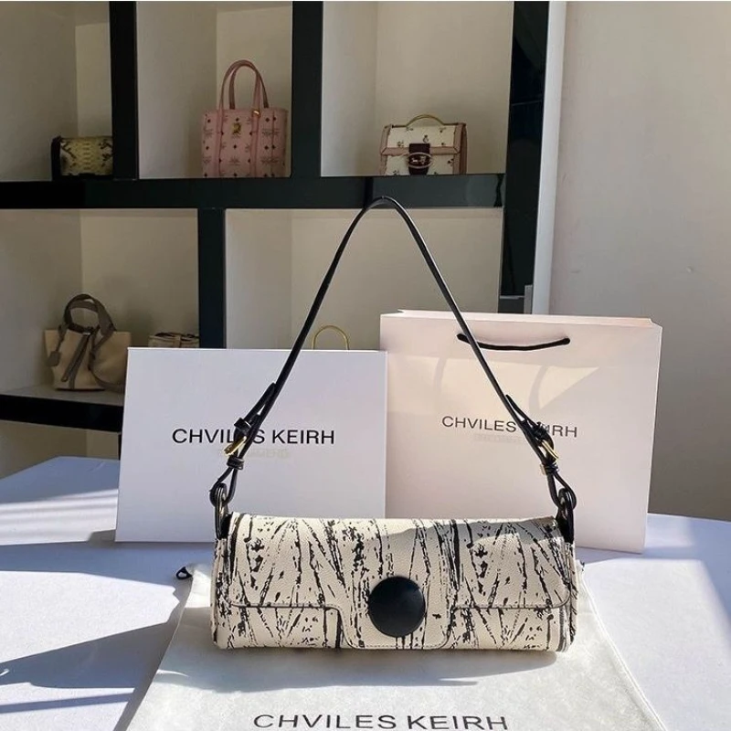 Original Fashion Niche Design Handbag Marble Texture High-end Baguette Bag Women 2023 New Trendy Shoulder Bag Women Purses