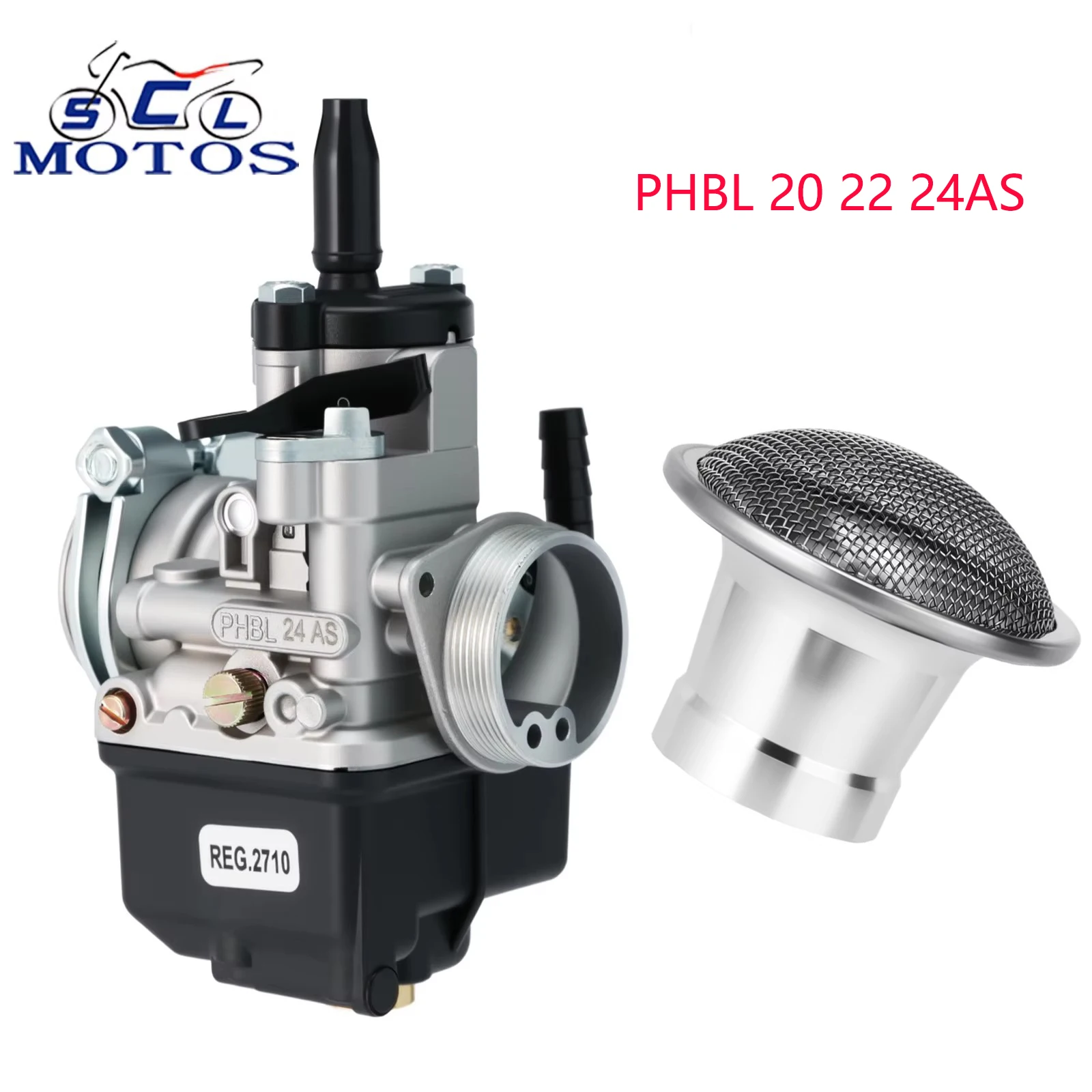 Image of Sclmoto Dellorto PHBL 24AS Vergaser Velocity Stack Vergaser PHBL 20 22 24AS Vergaser Luftfilter-Set für PIAGGIO 100-250CC