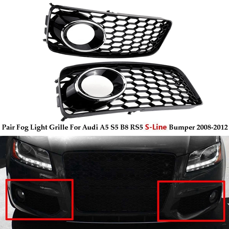 Front Bumper Fog Light Grille 8T0807681B 8T0807681D For  A5 S-Line S5 B8 RS5 2008-2012