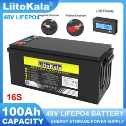 LiitoKala 48V 100AH LiFePO4 Battery 16 strings 59.2v Lithium Iron Phosphate high power alternator Solar Energy Camping Batteries