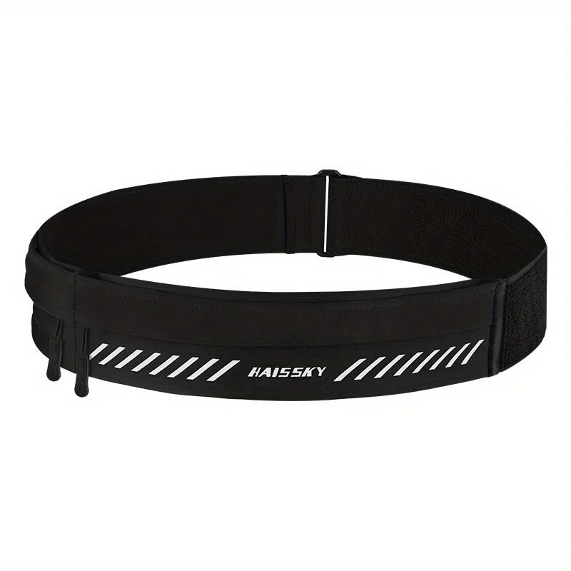 

HAISSKY 3 Zipper Pockets Outdoor Running Bags Men Women Elastic Fitness Waistband With Water Holder Pouch For iPhone Samsung