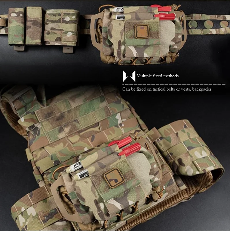 Tactical Outdoor Emergency Medical kit, Rapid Deployment, Pull-Out System Suitable For Waist Belt/Molle