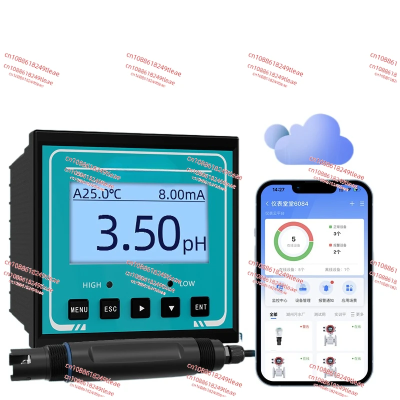 PH value tester, industrial sewage pH detector electrode orp controller, online ph meter