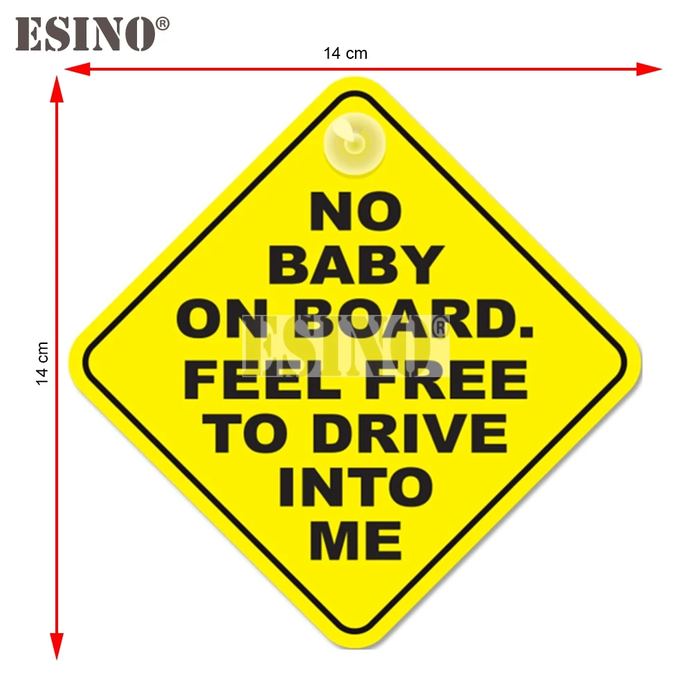 Car Styling Creative Warning No Baby On Board Feel Free to Drive into Me PVC Waterproof Car Body Sticker Pattern Vinyl Decal