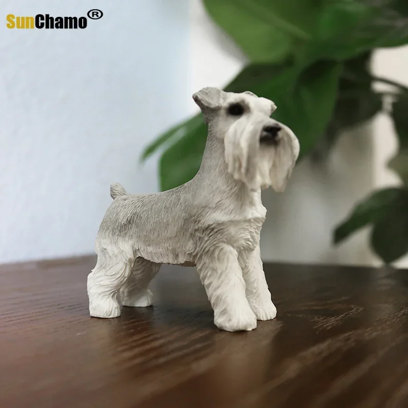 Miniature Schnauzer Imitation Dog Model Car Handicraft Furnishing Household Home Decorations Murals Crafts Ornaments Accessories