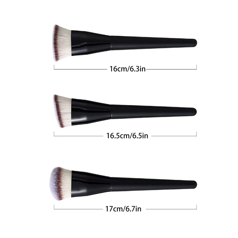 Angled/Flat/Round Top Liquid Foundation Contour Makeup Brushes Cream Blush Dense Bristle Hair Face Buffing Makeup Tool