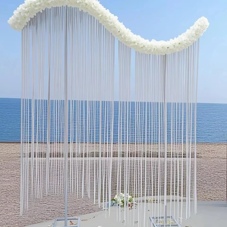 200cm S-förmiger Hochzeitshintergrund-Ständer, Deckenring, gebogener Eisen-Vorhangständer, S-Rack für Hochzeitsfotografie-Requisiten – Detail 2