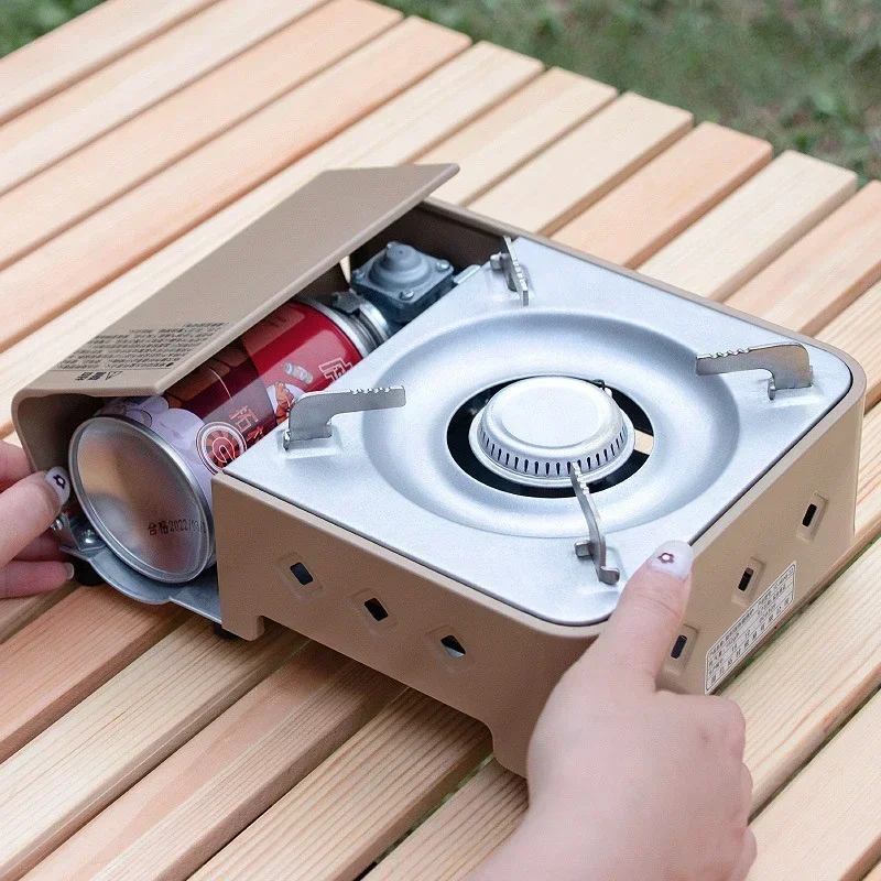 Lightweight Camping Cassette Stove Portable Mini Gas Stove Outdoor Cooking High Power Heater Picnic Oven Cooker with Storage Box