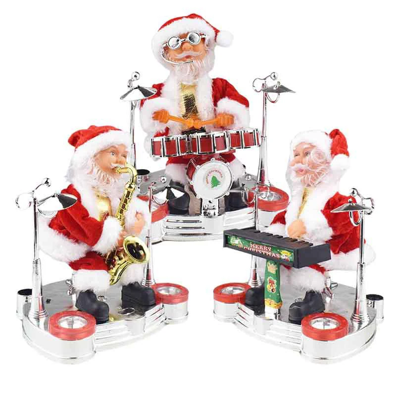 Novedad, divertido y creativo, juguete eléctrico mecedora para Papá Noel con música, juguetes para niños, regalo de Navidad, decoración del hogar