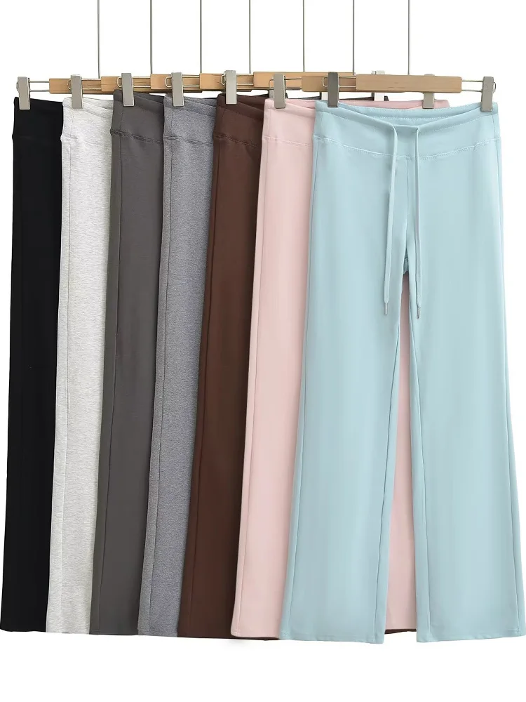 캐주얼 요가 스포츠 팬츠 여성 와이드 레그 팬츠 드레이핑 슬리밍 가을 겨울 그레이 롱 팬츠 루즈핏 바지