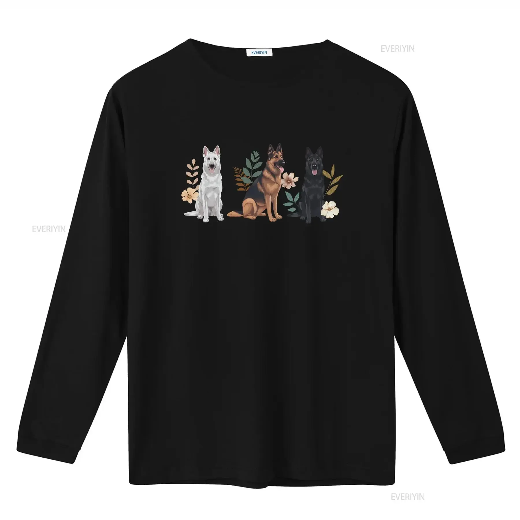 تي شيرت Cottagecore German Shepherd تي شيرت بوهو GSD بوهيمي كوخ كور عتيق مغسول ملابس الشارع للجنسين موضة ممتدة #3