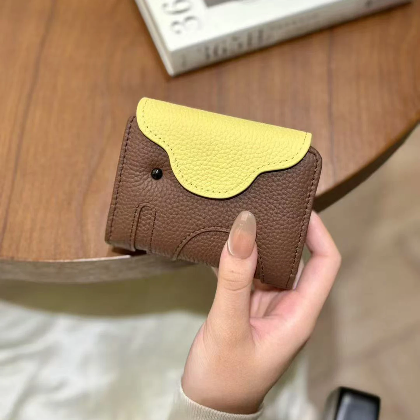 

MENDY кошелек с держателем для карт, новый женский двухцветный короткий кошелек из гальки с застежкой-кнопкой, кошелек с несколькими слотами для карт