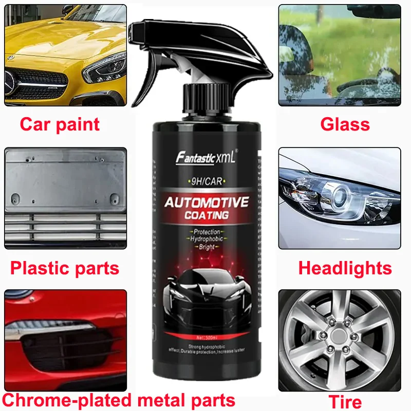 Keramikbeschichtung für Autos, Härtegrad 9H, Autolackierung, Kristallbeschichtung, 500 ml, Nano-Glasbeschichtung, Autozubehör, 1 Stück/3 Stück/5 Stück – Detail 1