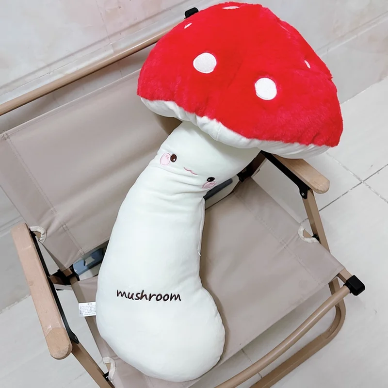 

110 см большой мультяшный гриб, плюшевая игрушка, подушка, кавайная полоска, грибная подушка, зажим для ног, спальный компаньон