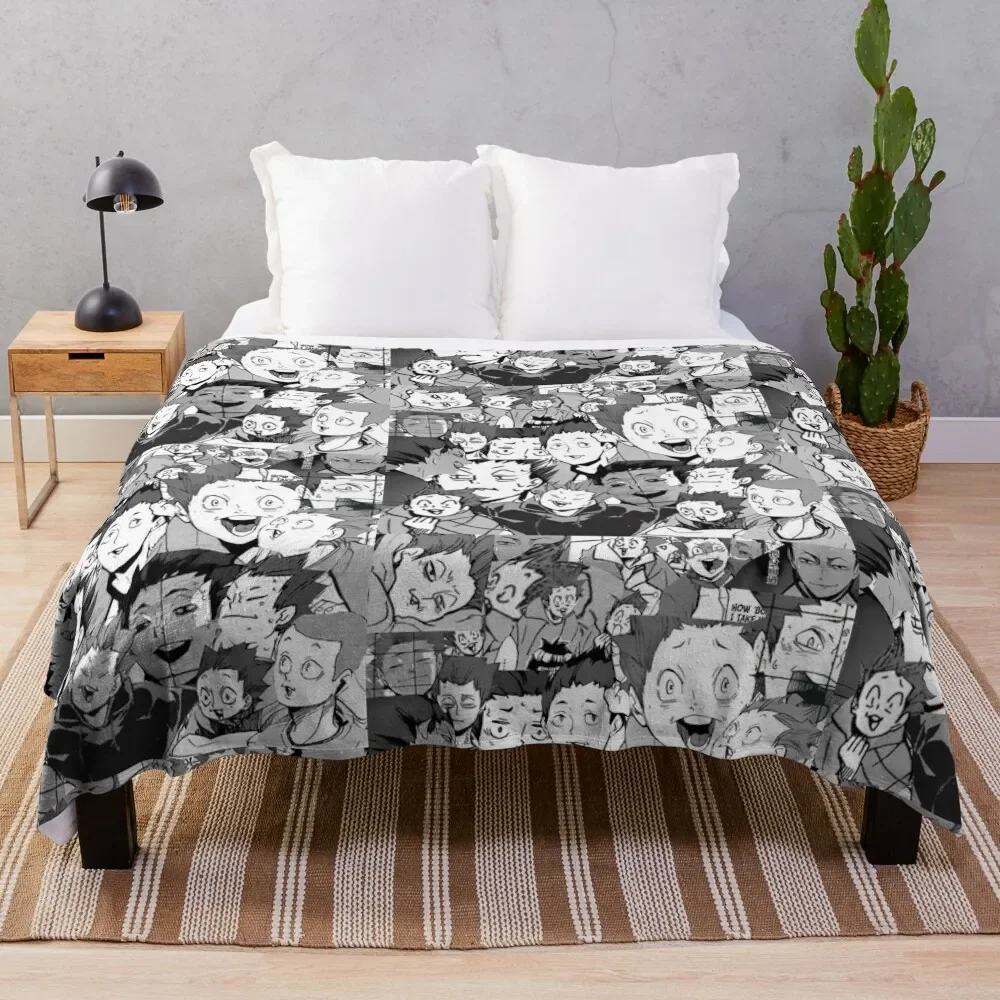 Tendou Satori Manga Panels Throw Blanket Quilt Warm For Sofa Thin Blankets