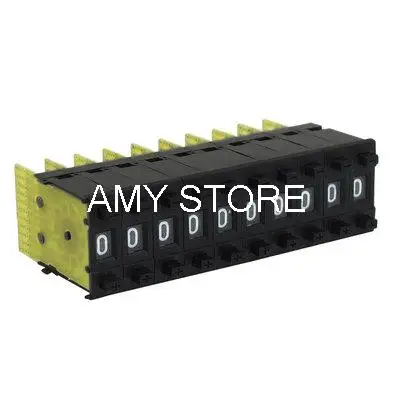 10pcs Beige Black 22mm x 8mm 0-9 Digits BCD or Decimal Code Pushwheel Thumbwheel Switches KM1 KSA-1 or end Plates Blank Spacers