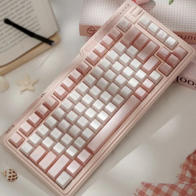 

Flyfeather Translucent Theme Keycaps Set Customized PC Cherry Profile Keyboard Caps for Mechanical Keyboard Accessories Gifts