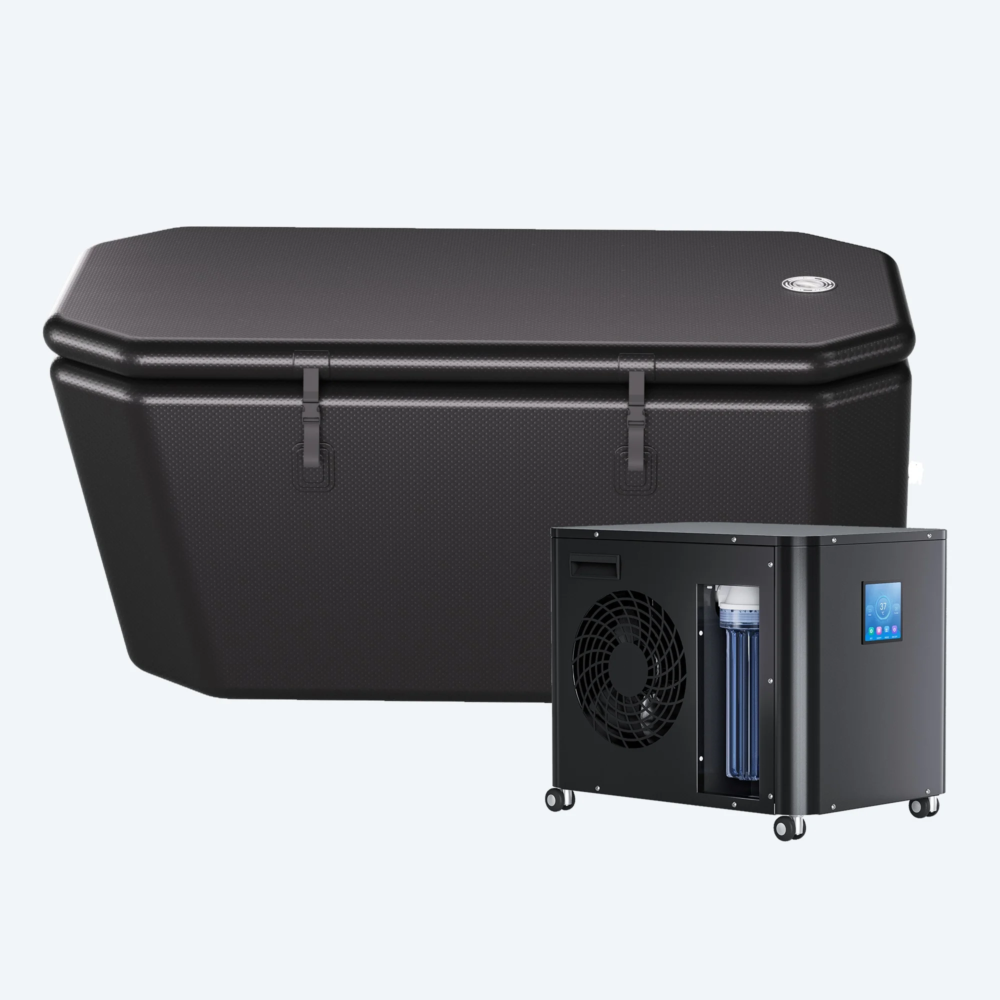 

Высокопроизводительная комбинация ледяной ванны Сверхсильная поддержка Надувная ванна с холодным погружением Работа в один клик Охладитель с озоном