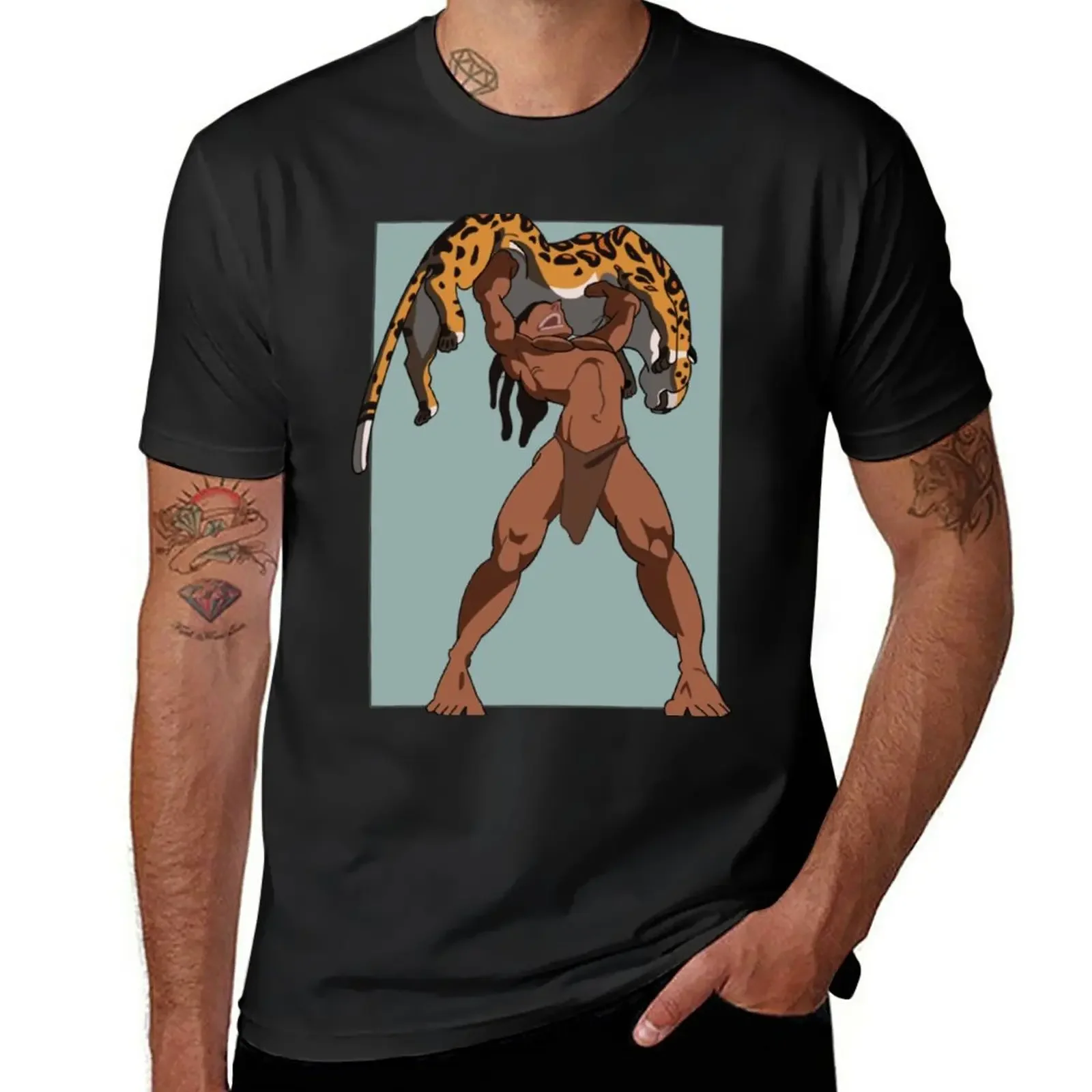 Tarzan and Leopard T-Shirt animal prinfor boys for a boy t shirts for men pack