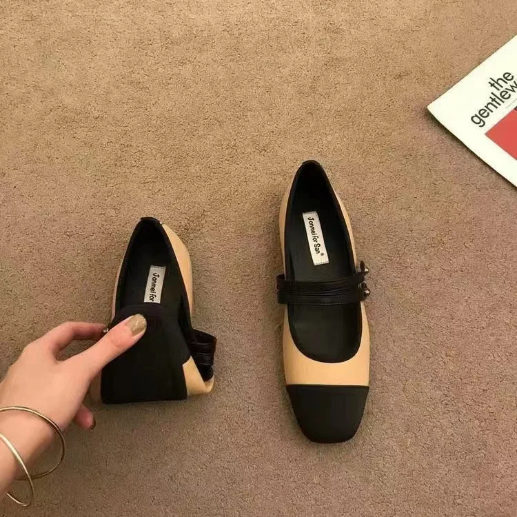 Buty damskie jesienne płytkie usta kwadratowe noski na co dzień damskie trampki buty jesienne lato nowa sukienka rekreacyjna podstawowa gumowy sznur