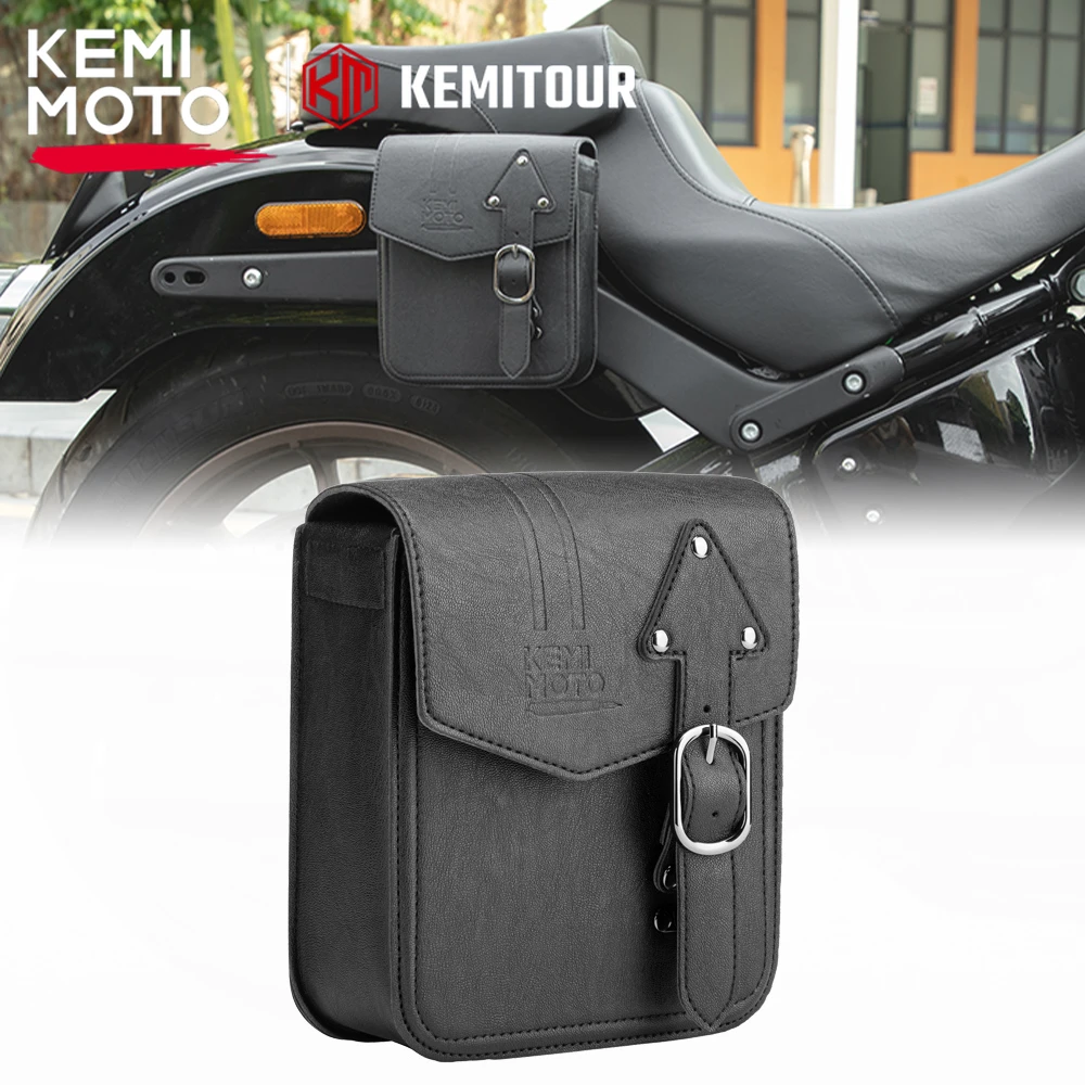 Motorcycle Side Bag Mini Waterproof Saddlebag for Cruiser Sportster 883 1200 Softail for Kawasaki Vulcan for Honda Rebel 250 300