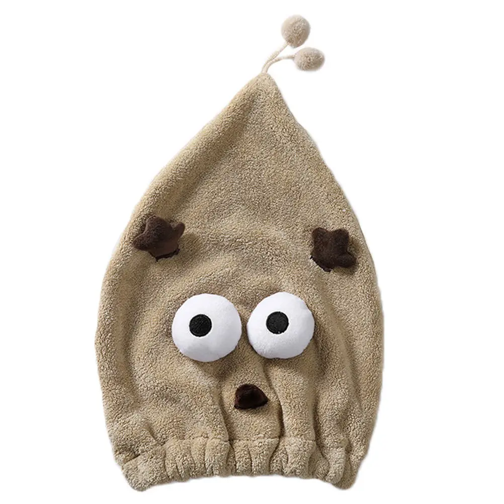 

1Pcs Quick Dry Hair Drying Cap Coral Fleece Material No Fade No Hair Loss Elastic Comfortable Bath Cap for Home Travel Bathroom