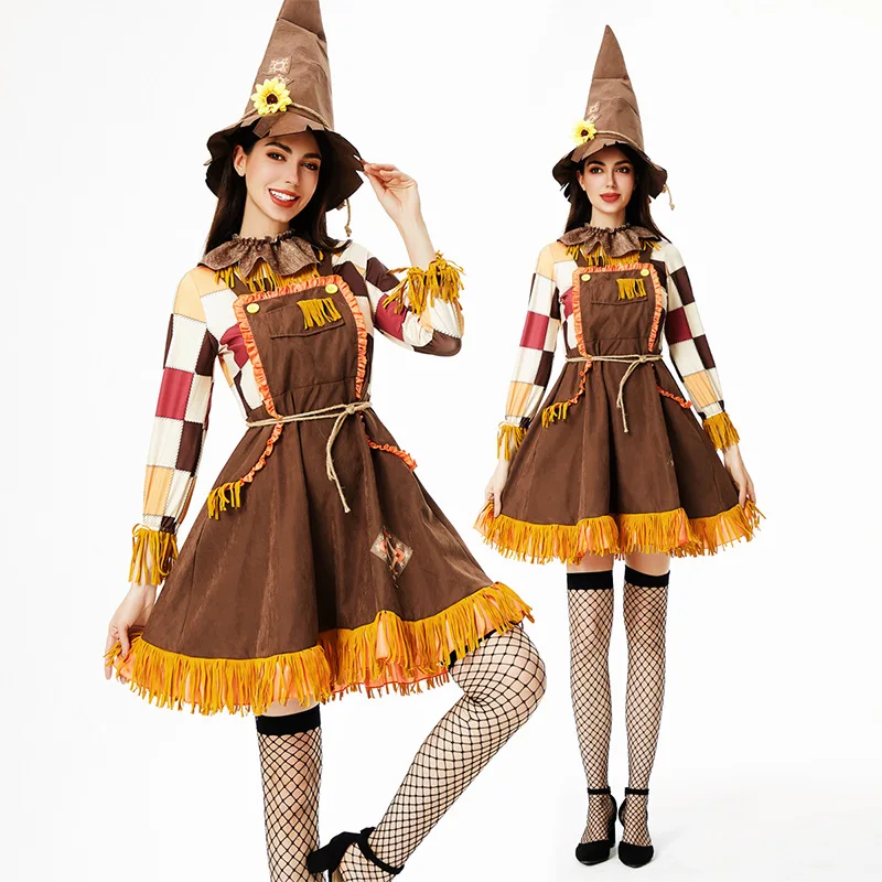 

Halloween Adult Costumes Witch Dress Witch Costume Scarecrow Cosplay Carnival Dance Party Clown