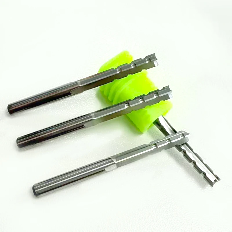 

10Pcs CNC Trimming Router Bit - 3 Flute Straight, Slot Chip Breaker, for Woodworking Carving and Plywood End Milling