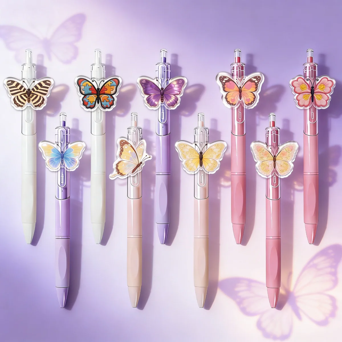 

Набор шариковых ручек «Мечтательные бабочки», 11/16 шт., разноцветные прозрачные ручки в форме бабочки для студентов