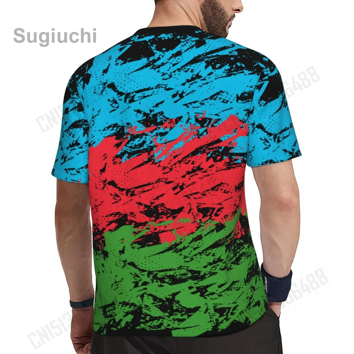 2026 أذربيجان العلم الرجعية ثلاثية الأبعاد الطباعة الصيف تي شيرتات قصيرة الاكمام الرجال النساء ملابس شبكية تنفس الرياضة تيز #3