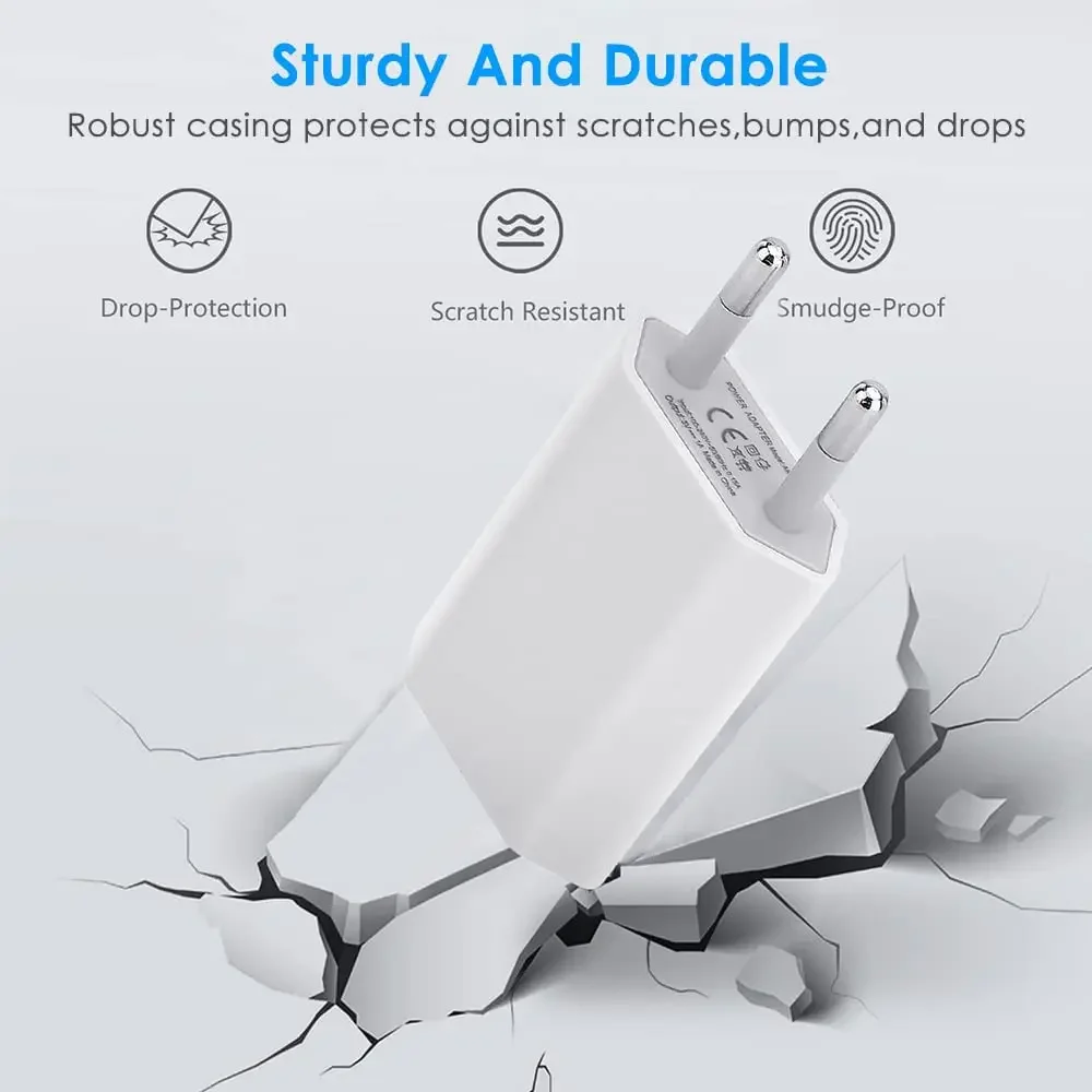 2Pcs 5V 1A USB Charger Travel Wall Charging Head Phone Adapter Portable EU Plug For Mobile Phone XS Max