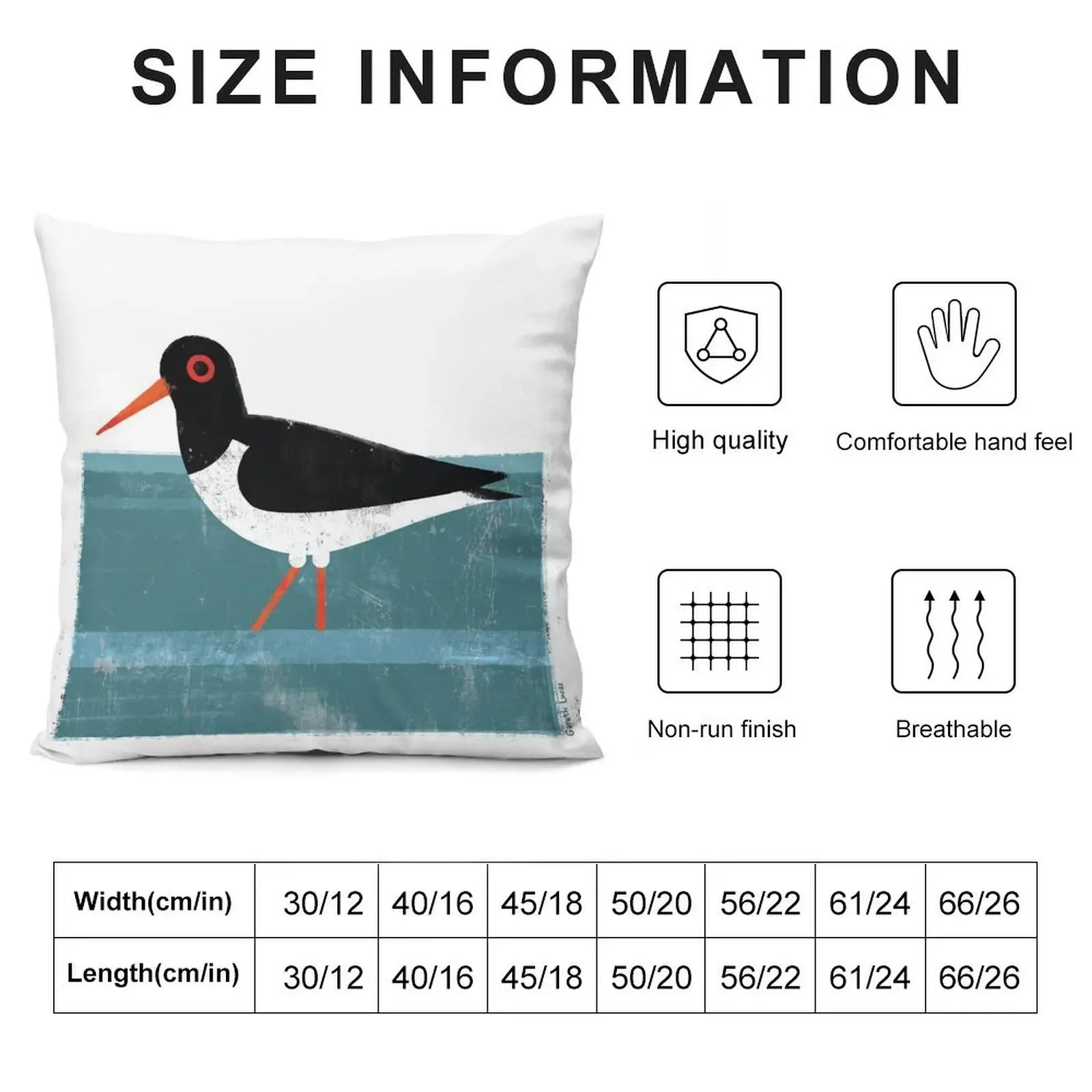 Oystercatcher Throw Pillow Sofa Cushion Cover Sitting Cushion Custom Cushion Photo pillowcases for sofa cushions pillow