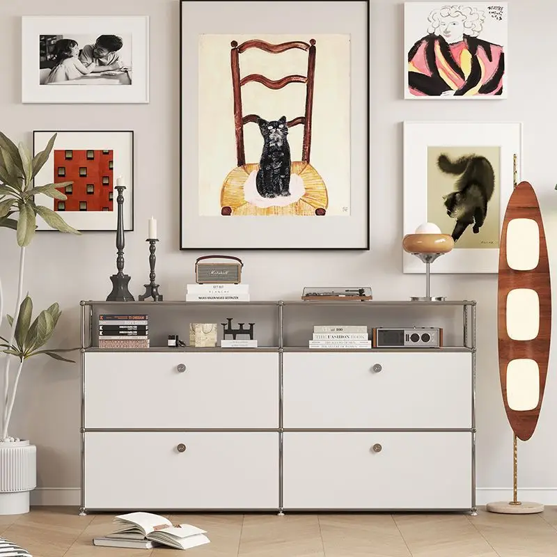 Modern Living Room Cabinet Modular Sideboard Storage Cabinets Combination TV Stand for Customizable Steel Frame Wood Furniture
