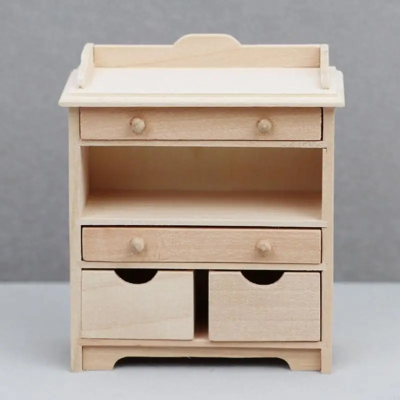 Unpainted Wooden Miniature Bookshelf For Dollhouses Diy Crafting And Home Decors L8RB