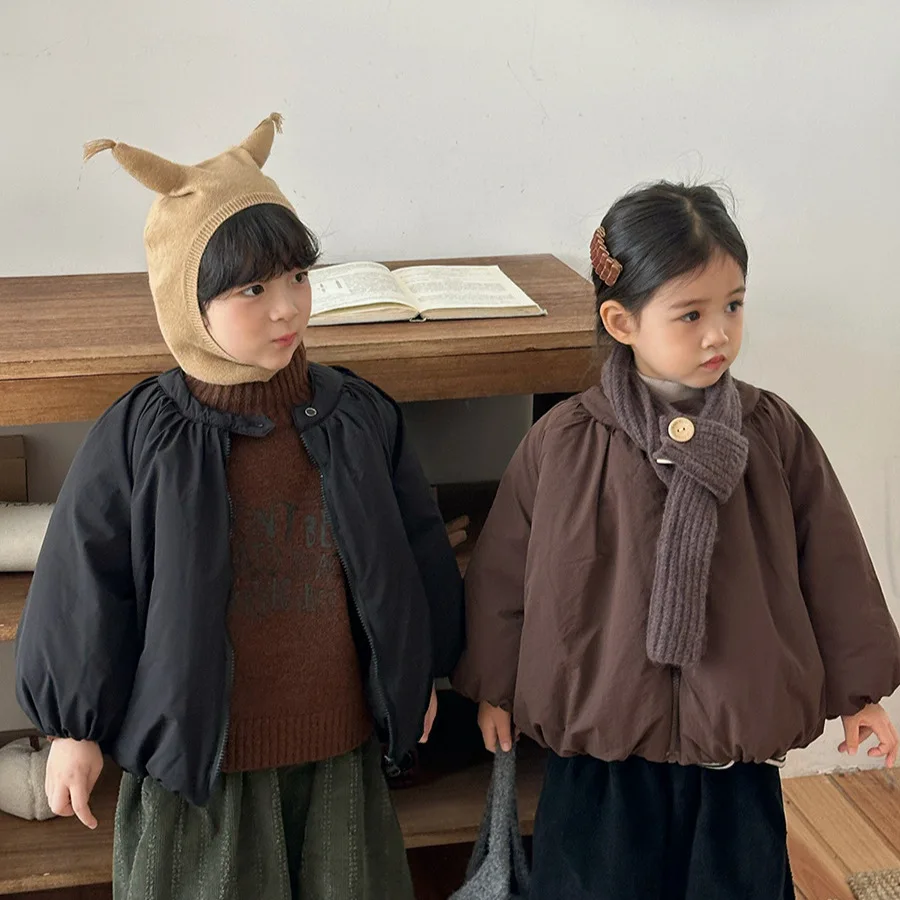 

Winter 1-8Yrs Kids Parkas Cotton Solid Children Boys Padding Outerwears Thicken Warm Infant Baby Boys Jackets Toddler Boys Coat