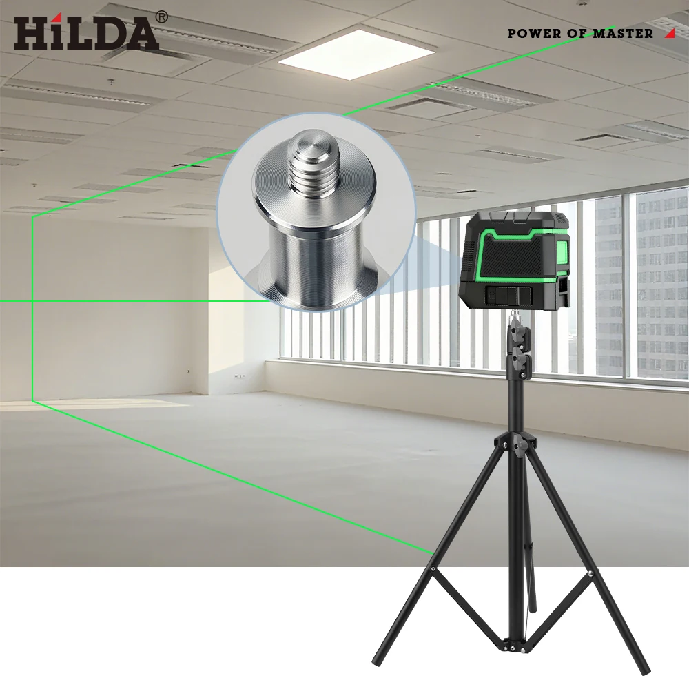Treppiede orizzontale laser HILDA 1.6M/3M regolabile in altezza con staffa addensata per treppiede magnetico in lega di alluminio con interfaccia da 1/4 "